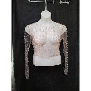 Windsor Rhinestone And Pearl Sheer Top